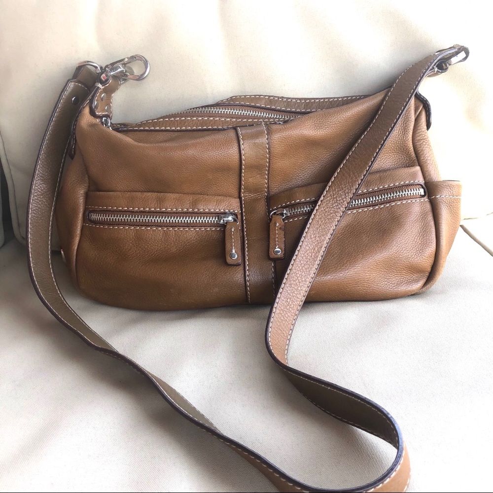 Tignanello Brown Leather Multi Pocket Shoulder Bag - image 7